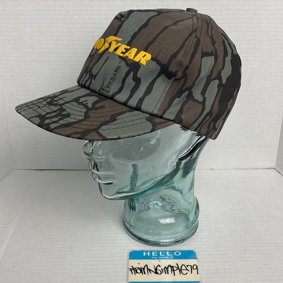 Vintage Good Year Trebark Camo Trucker Snapback Hat - Picture 3 of 7